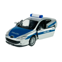 WELLY PEUGEOT 407 COUPE POLICE SILVER 1:34 NEW METAL MODEL
