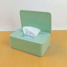 (Green) Wet Wipes Storage Box Wipes Dispenser Holder Tissue Storage Box Case With Lid Dustproof