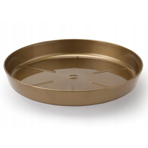 Guld metallic urtepotte underkop 16,9x2,4 cm Plast