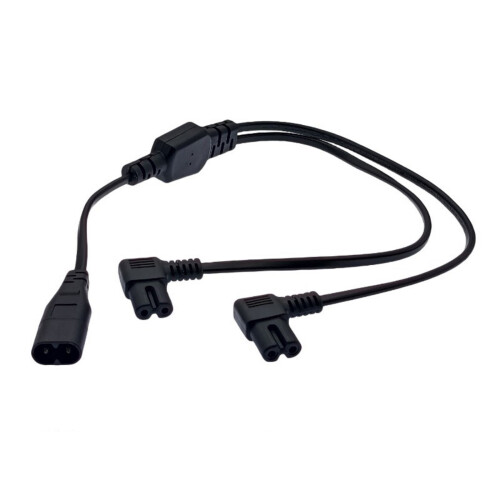 One To Two C8 to C7 Power Adapter Cable Right Angle Design For