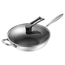 Stainless Steel Wok with Cover, 34cm