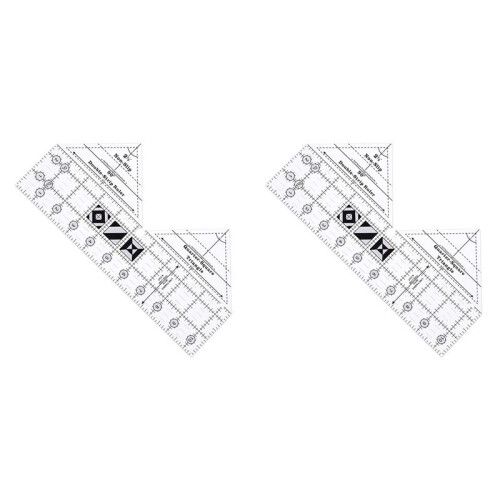 2X RéGua para Colchas de Tira Dupla de 90 Graus, RéGuas Triangulares para Colchas de AcríLico de 10 Polegadas, RéGuas e Modelos para Colchas