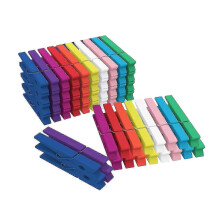 50pcs Wooden Clothespins - Strong Grip Photo Clips for Crafts, Art, Pictures - Multicolor