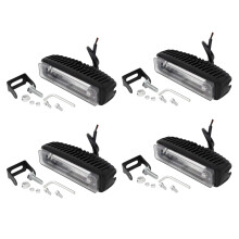 4 Inch 30W Red LED Forklift Truck Car Warning Lamp Safety Working Light Bar Warehouse Danger Area Light,(4Pcs)
