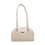Quilted PU Leather Shoulder Bag Spacious Lightweight-Beige 1