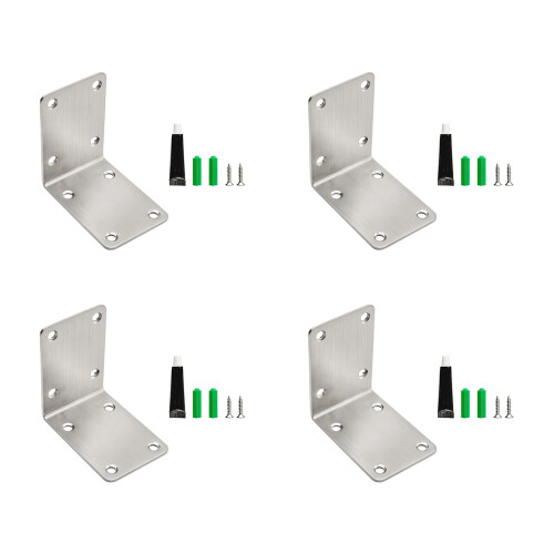 4Pcs 90 Degree Right Angles Fixed Bracket for-Silver 70mm