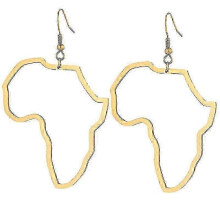 African Map Hollow Pendant 40mm Gold