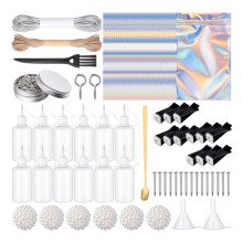 Automotive  Kit with 12 Square Headcar Vent Clips, 12 1 Oz Needle Tip Glue Bottles, 100 Resealable Foil Bags