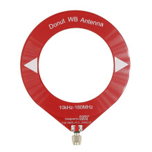 10kHz-180MHz Loop Antenna All Band Coverage Ring Donut Antenna Supports Shortwave/Medium Wave SDR for Radio Red
