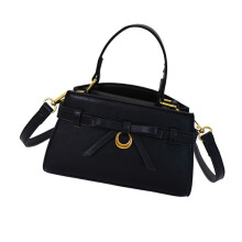 PU Leather Crossbody Bag with Adjustable Strap for Women-Black