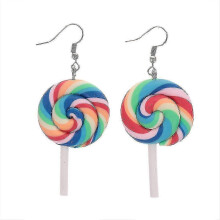 4pcs Lollipop Shaped Earrings Polymer Clay Ear Decorations Fashionable Earrings Elegant Ear Jewelry for Women Lady Girls(assorted Color)
