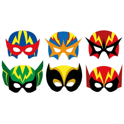 12 Superhero Kids Party Masks