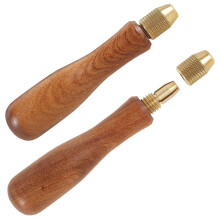 2st Träfilhandtag Handborrfilhandtag med Mässingshylsa Chuck Trähandtag för Handborrfilhandtag