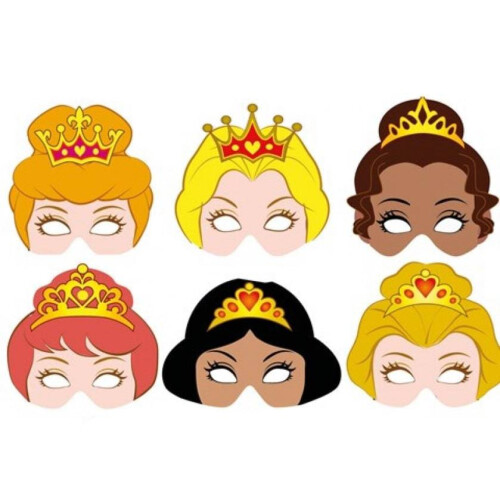 12 Princess Kids Party Masks