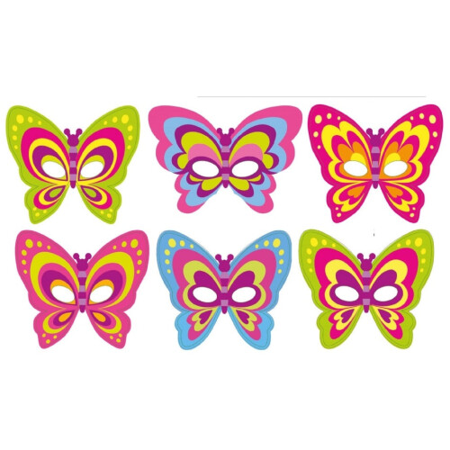 12 Butterfly Kids Party Masks