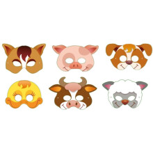 12 Farm Animals Kids Party Masks