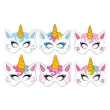 12 Unicorn Kids Party Masks