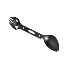 6 in1 Stainless Spork Fork Spoon Can Opener with Can-Black 1