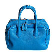 Crossbody Bags for Women Leather Bostons Barrels Bag Top-Blue