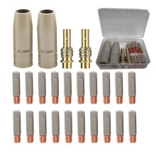 24Pcs/Set Coating Protection Nozzle MIG Torch Gas Nozzle Tip Holder for 15AK MIG MAG Welding Torch 1mm