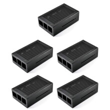 5X för Raspberry Pi 3 Model B+ Fodral Aluminiumfodral Kompatibel med Raspberry Pi 3 Model B Också (Svart)