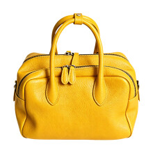 Leather Top Handle Bags for Women Leather Purses Toted-Yellow