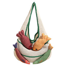 Women Crochet Toted Handbag,Casual Shoulder Shopping-Green