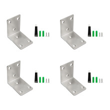 4Pcs Right Angles Fixed Bracket Stainless Steel-Silver 65mm