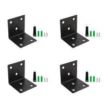 4Pcs Right Angles Fixed Bracket for Shelves Cabinets-Black 50mm
