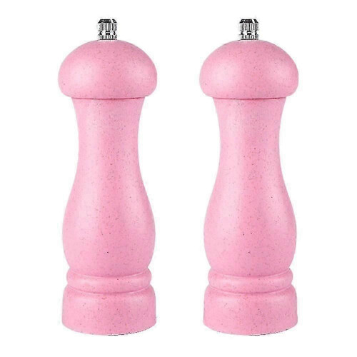 (pink box) Oak Wood Salt Pepper Grinder Adjustable Coarseness Refillable