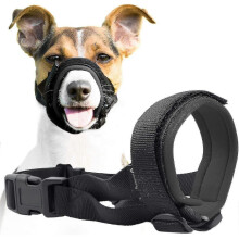 (S, Grey) secure dog muzzle guard with soft padding prevents biting safely