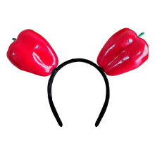 (Doubleeaded red be) Fun Unique Resin Headband With Realistic Fruit And Vegetable Designs For Birthdays And Festival Celebration Gathering