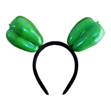 (Double green) Fun Unique Resin Headband With Realistic Fruit And Vegetable Designs For Birthdays And Festival Celebration Gathering