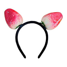(double headed strawb) Fun Unique Resin Headband With Realistic Fruit And Vegetable Designs For Birthdays And Festival Celebration Gathering