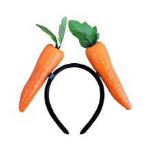 (double headed carrot) Fun Unique Resin Headband With Realistic Fruit And Vegetable Designs For Birthdays And Festival Celebration Gathering