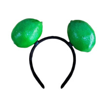 (double green lemon) Fun Unique Resin Headband With Realistic Fruit And Vegetable Designs For Birthdays And Festival Celebration Gathering