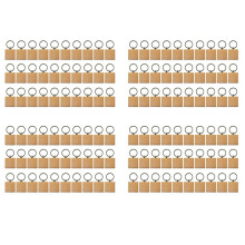 120 St Blank Fyrkantig Tränyckelring DIY Tränyckelringar Nyckeletiketter DIY-Presenter