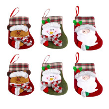 Christmas Stockings Candy Gift Bag 3D Santa Snowman-Elk Socks Decoration