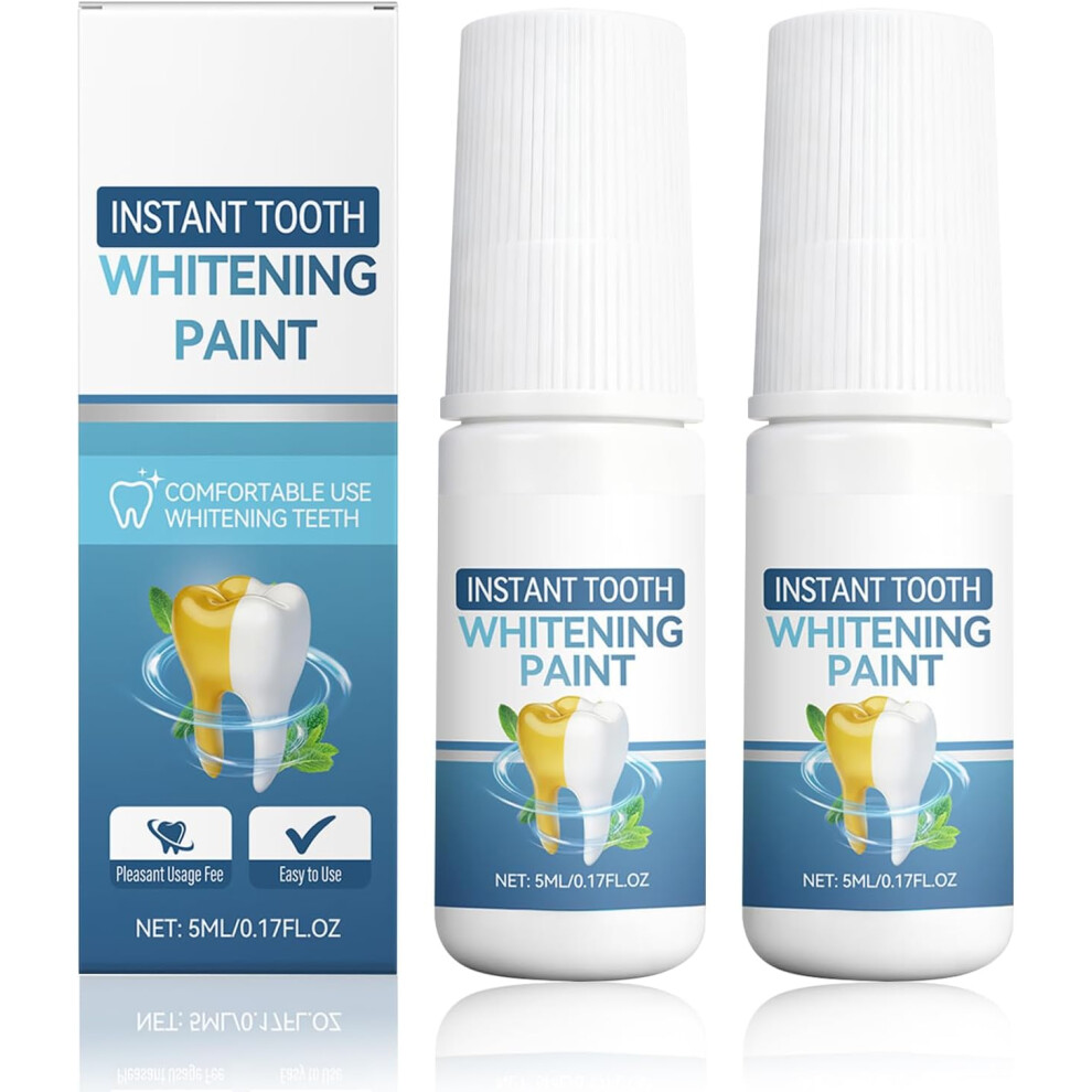 Gogerstar White 2Pcs Tooth Paint, Instant Teeth Ning Polish For Effortless Smile With Long Lasting Shine