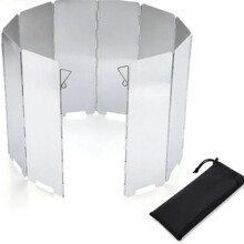 Foldable Aluminium Windshield 10 Plates Camping Stove Windshield Portable Stove Windshield Warmer with Storage Bag