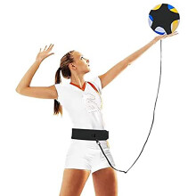 Equipo de Entrenamiento Premium de Voleibol Reboteador Entrenador de Servicio PráCtica de Picos para Interior y Exterior Conjunto de CinturóN de