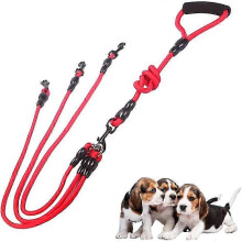3 In 1 Dog Leash, Detachable Dog Leash, with Adjustable Detachable Coupler, 3-way Leash, Triple Adjustable Nylon Dog Leash, for One, Two, Three Dogs P