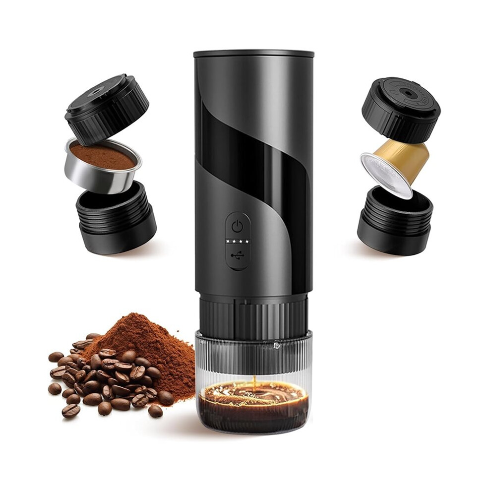 2In1 Portable Electric Coffee Maker,20Bar Portable Espresso Maker Rechargable,Travel Coffee Maker For Car,Camping,Office 4713579181938