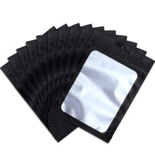 200 Pieces Resealable Food Storage Bags with Clear Window Coffee Beans Packaging Pouch for Food Self Sealing Storage Supplies (Black, 2.4 x 4 Inch)