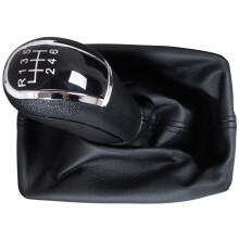 Audi A4 B8 07-15 SCHWARZER 6-GANG-Schaltknauf + SCHWARZE Schaltmanschetten