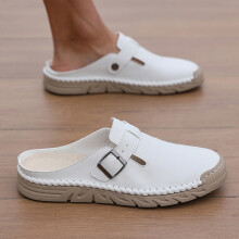 (White, 6.5) 1 Pair Men's Lightweight Hiking Sandals - Slip- Round Toe Outdoor Walking Shoes Suitable for Spring Summer Fall, MD