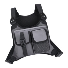 Chest Bag for Women Men Running Chest Pack Outdoor Sports-Gray
