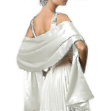 (White) Soft Satin Silk Scarve Suitable For Dresses Women Accessories