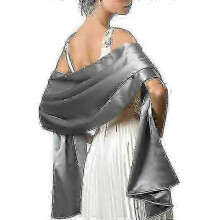 (Gray) Soft Satin Silk Scarve Suitable For Dresses Women Accessories