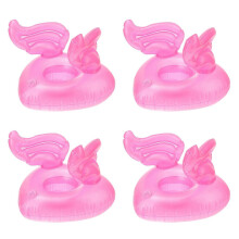 Portabevande gonfiabili rosa a forma di galleggiante per piscina - Confezione da 8
